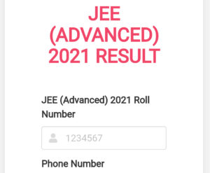 Jee advanced result