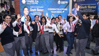 SnehRana, WomensWorldCup2025, GraphicEraUniversity, WomenInSports, CricketChampions, ProudMoment, DehradunNews, InspiringWomen, IndianCricketTeam, GEUUpdates, WorldCupCelebration