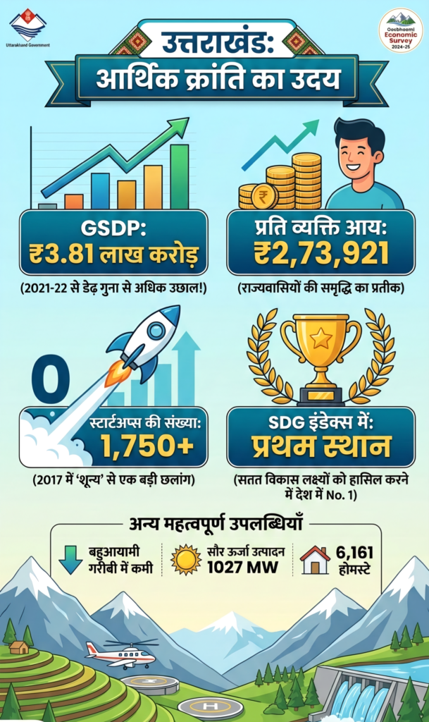Uttarakhand, Devbhoomi, EconomicGrowth, PushkarSinghDhami, NewUttarakhand, Startups, GSDP, Progress, Himalayas, IndiaRising