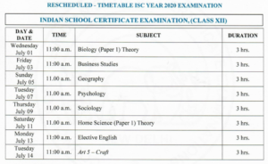 Isc 12 datesheet